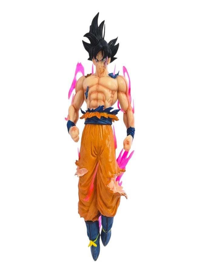 ماياترا مجسم شخصية غوكو من دراغون بول سوبر بتقنية الغريزة الفائقة من ماياترا، نموذج شخصية أنمي قابل للتجميع، زي قتالي برتقالي مع تأثير هالة وردية - Image 3